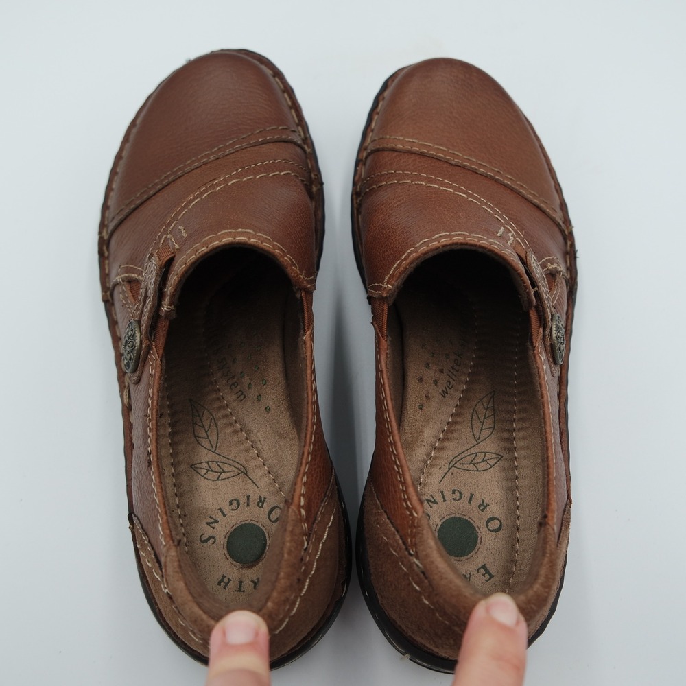 Earth Origins Elsie Womens Brown Leather Suede Slip On Loafers Shoes 7M - Picture 7 of 10